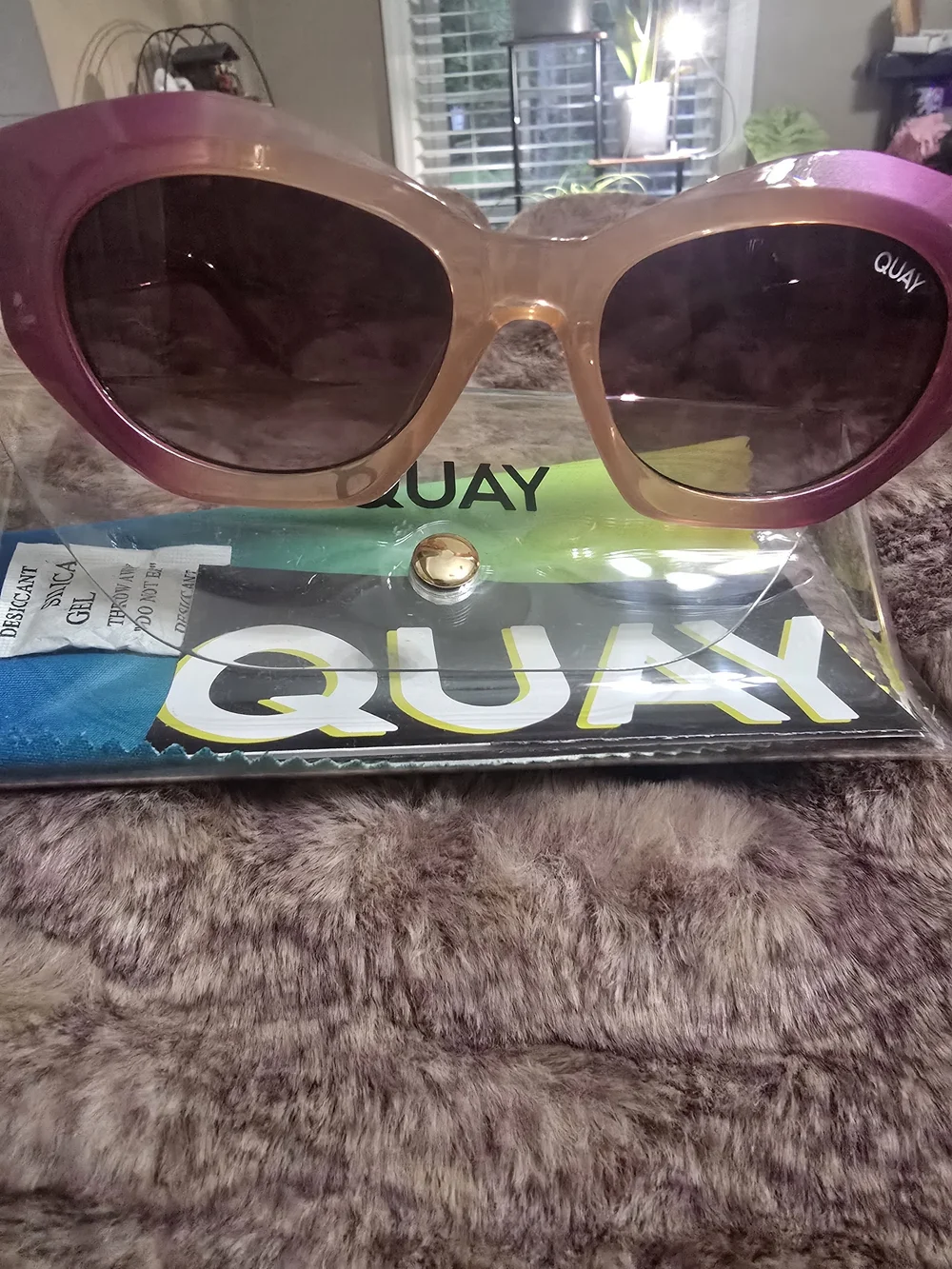 Quay Purple Ombre Cat Eye Sunglasses